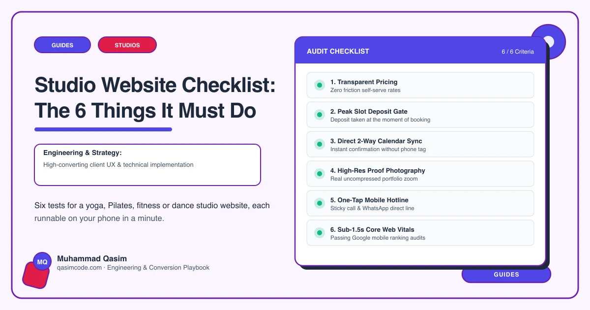 Studio Website Checklist: The 6 Things It Must Do