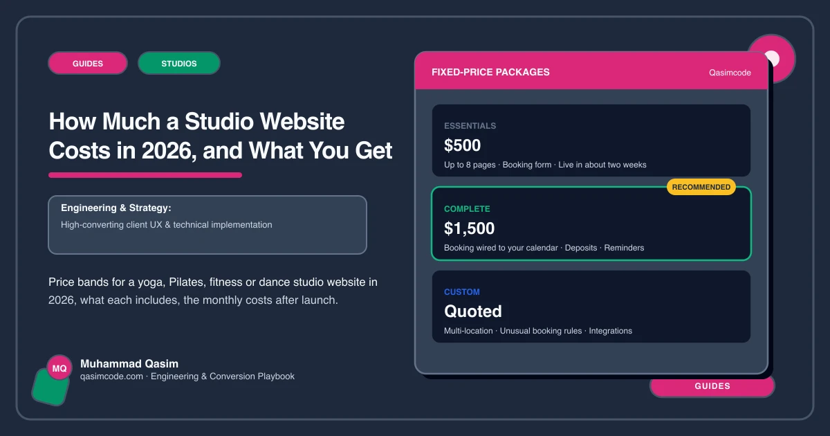 How Much a Studio Website Costs in 2026, and What You Get
