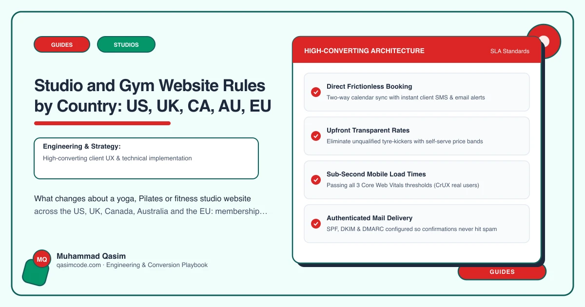 Studio and Gym Website Rules by Country: US, UK, CA, AU, EU