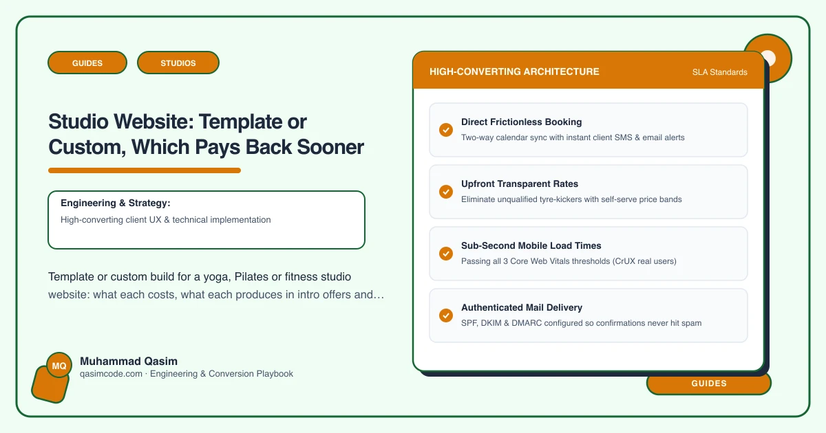 Studio Website: Template or Custom, Which Pays Back Sooner