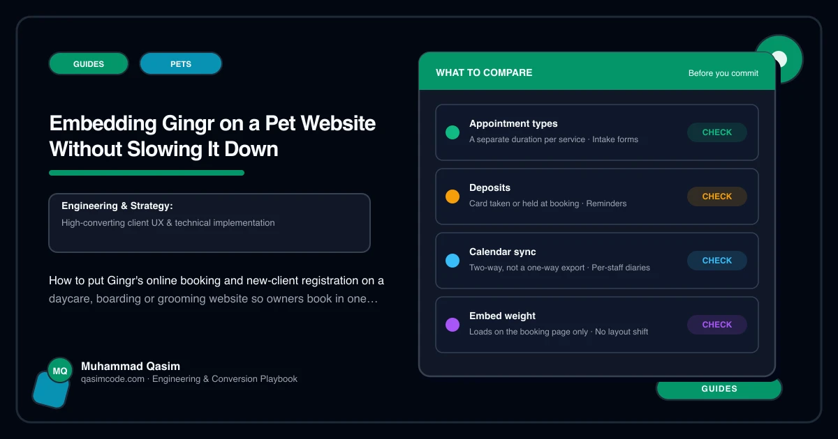 Embedding Gingr on a Pet Website Without Slowing It Down