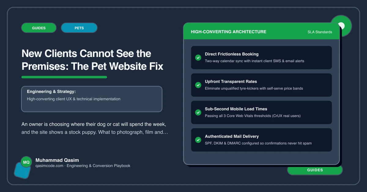 New Clients Cannot See the Premises: The Pet Website Fix