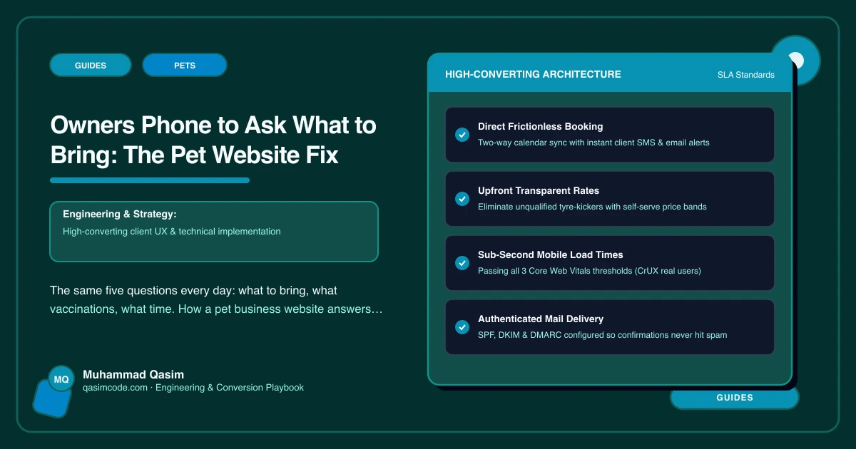 Owners Phone to Ask What to Bring: The Pet Website Fix
