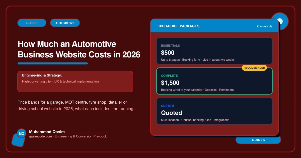 How Much an Automotive Business Website Costs in 2026