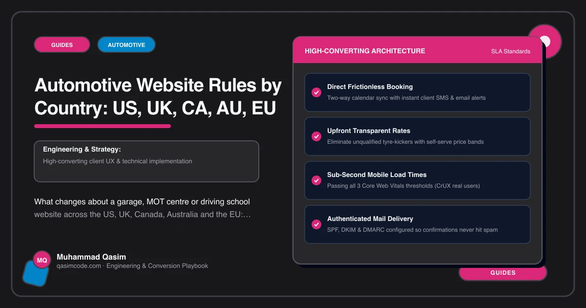 Automotive Website Rules by Country: US, UK, CA, AU, EU