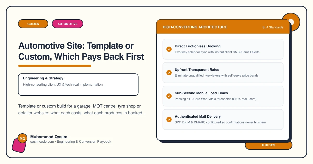 Automotive Site: Template or Custom, Which Pays Back First