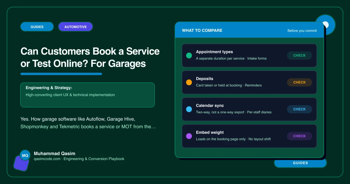Can Customers Book a Service or Test Online? For Garages