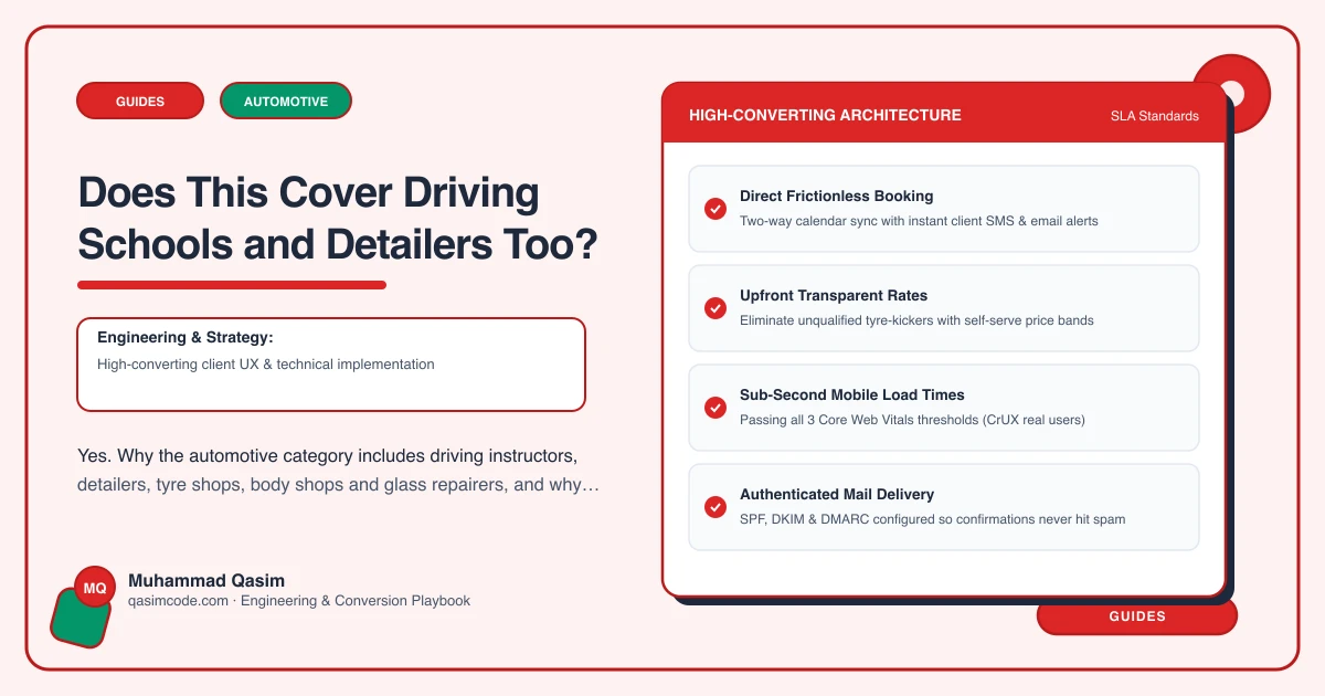 Does This Cover Driving Schools and Detailers Too?