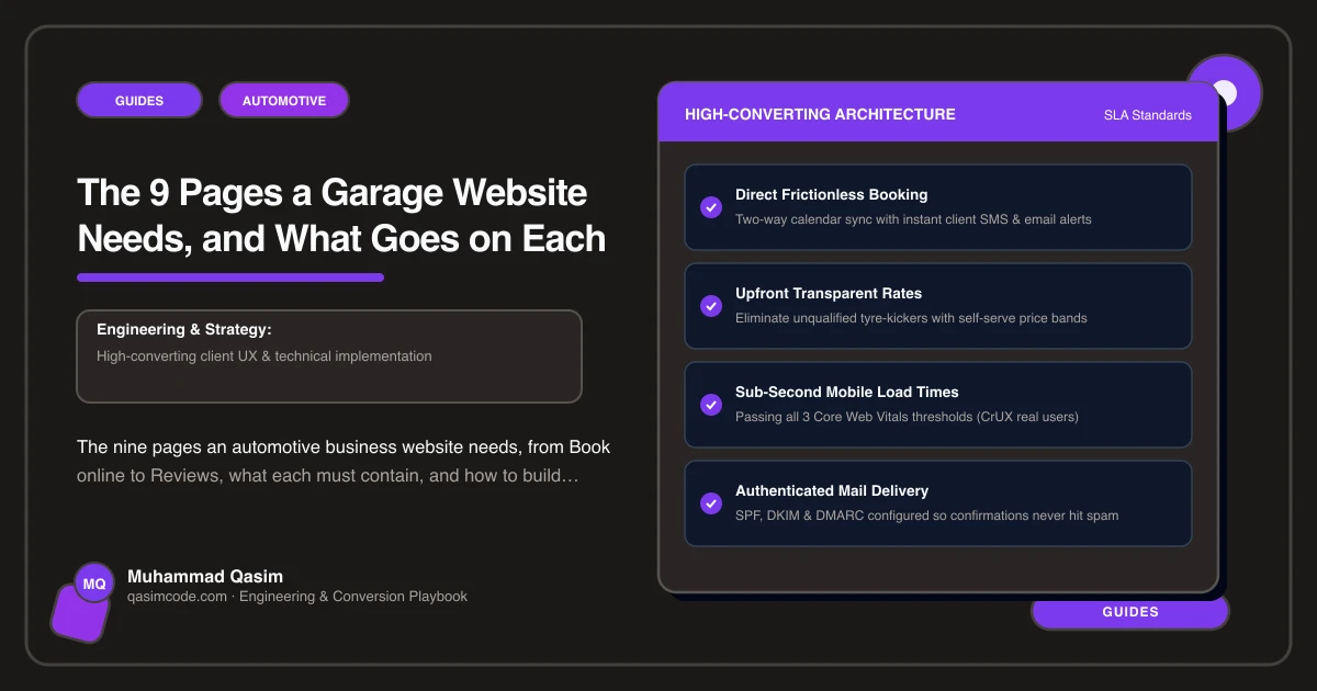 The 9 Pages a Garage Website Needs, and What Goes on Each