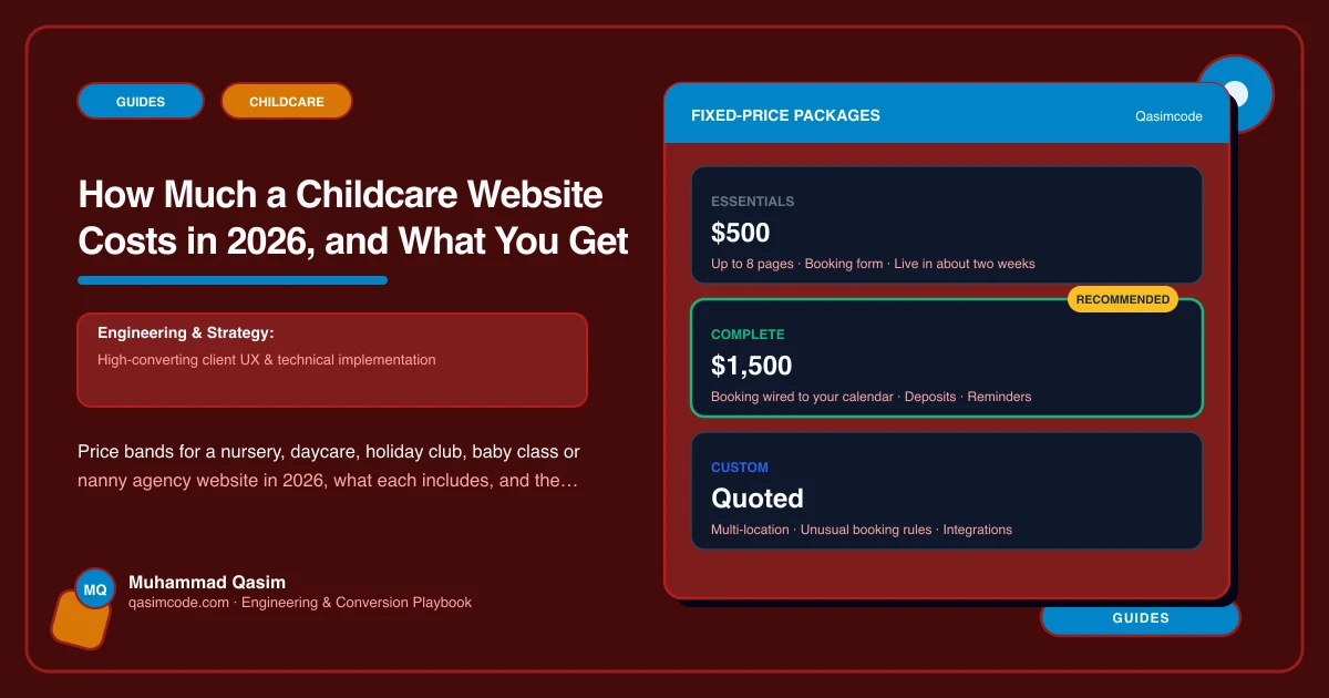 How Much a Childcare Website Costs in 2026, and What You Get