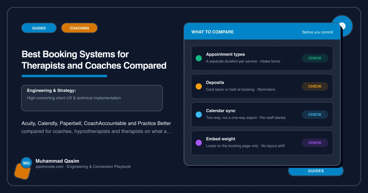 Best Booking Systems for Therapists and Coaches Compared