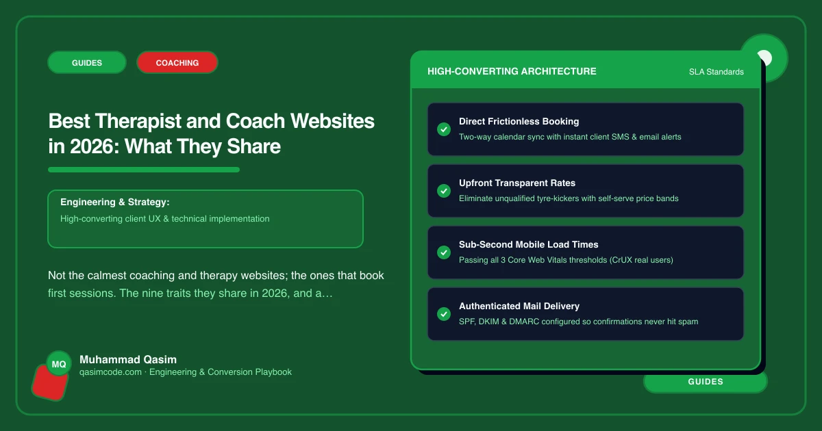 Best Therapist and Coach Websites in 2026: What They Share