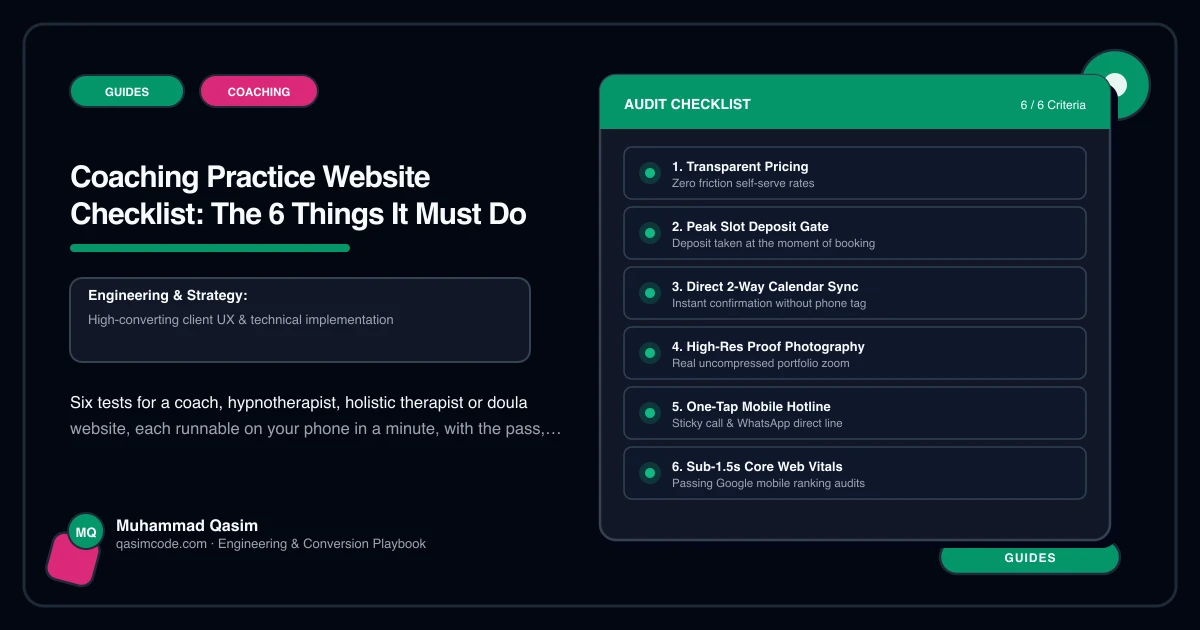 Coaching Practice Website Checklist: The 6 Things It Must Do