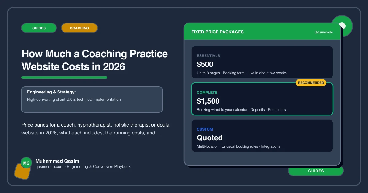 How Much a Coaching Practice Website Costs in 2026