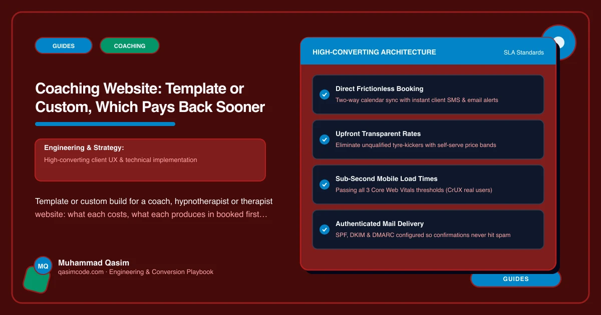 Coaching Website: Template or Custom, Which Pays Back Sooner