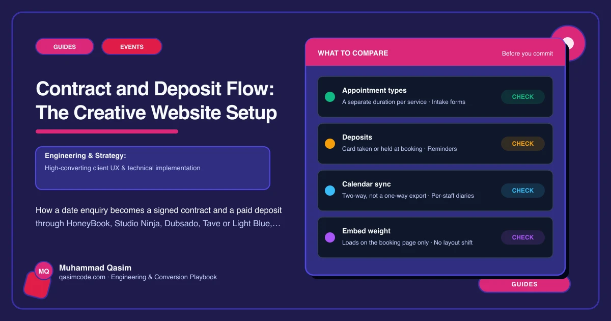 Contract and Deposit Flow: The Creative Website Setup