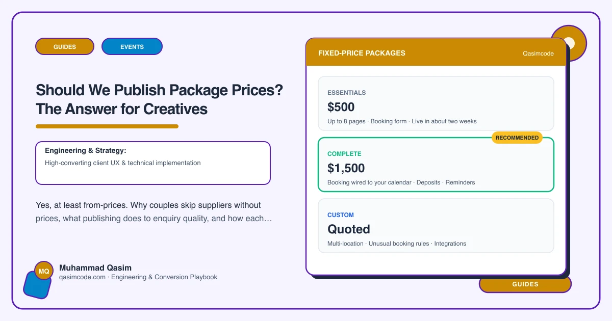 Should We Publish Package Prices? The Answer for Creatives
