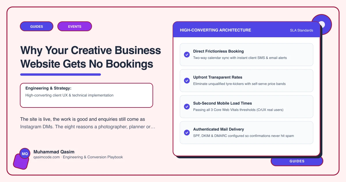 Why Your Creative Business Website Gets No Bookings