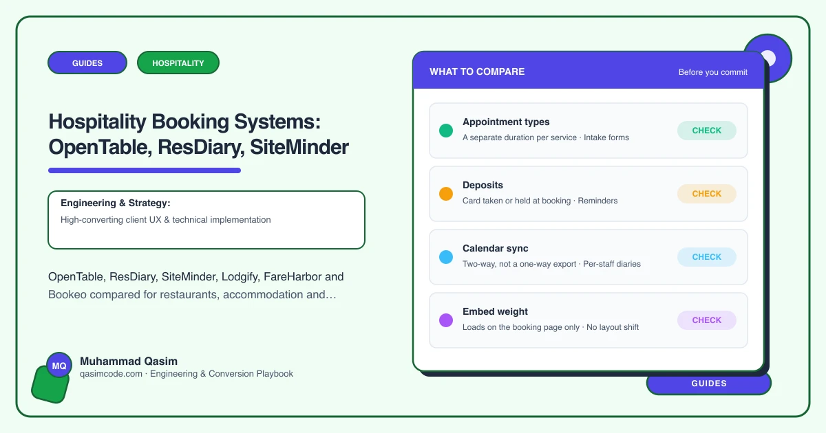 Hospitality Booking Systems: OpenTable, ResDiary, SiteMinder