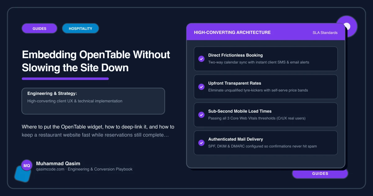 Embedding OpenTable Without Slowing the Site Down