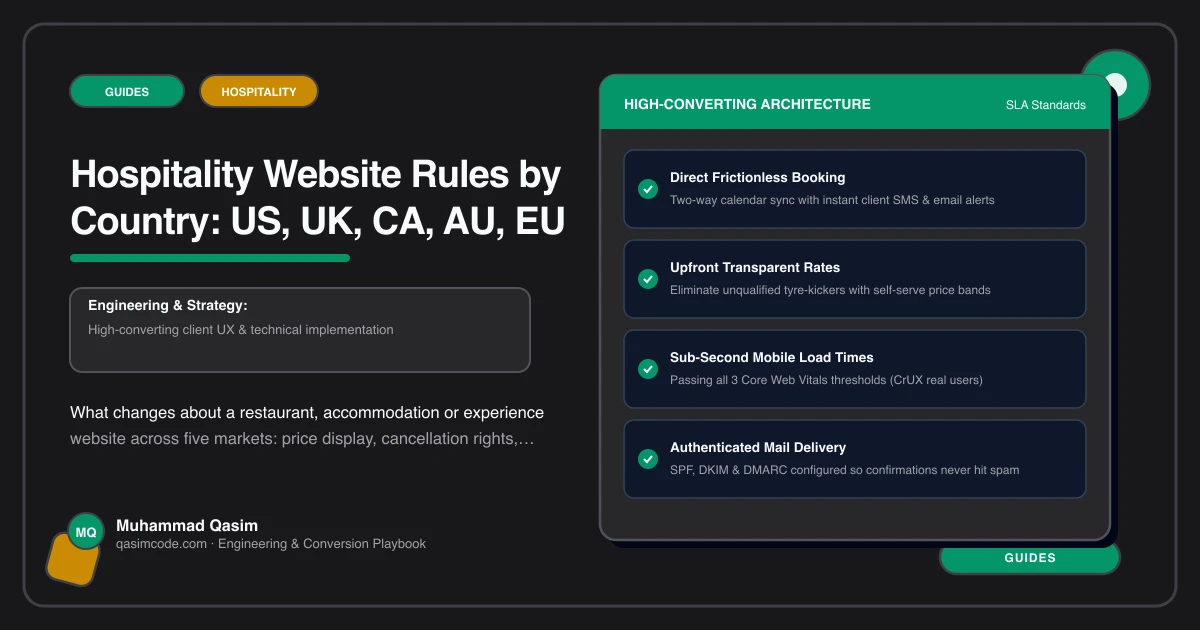 Hospitality Website Rules by Country: US, UK, CA, AU, EU