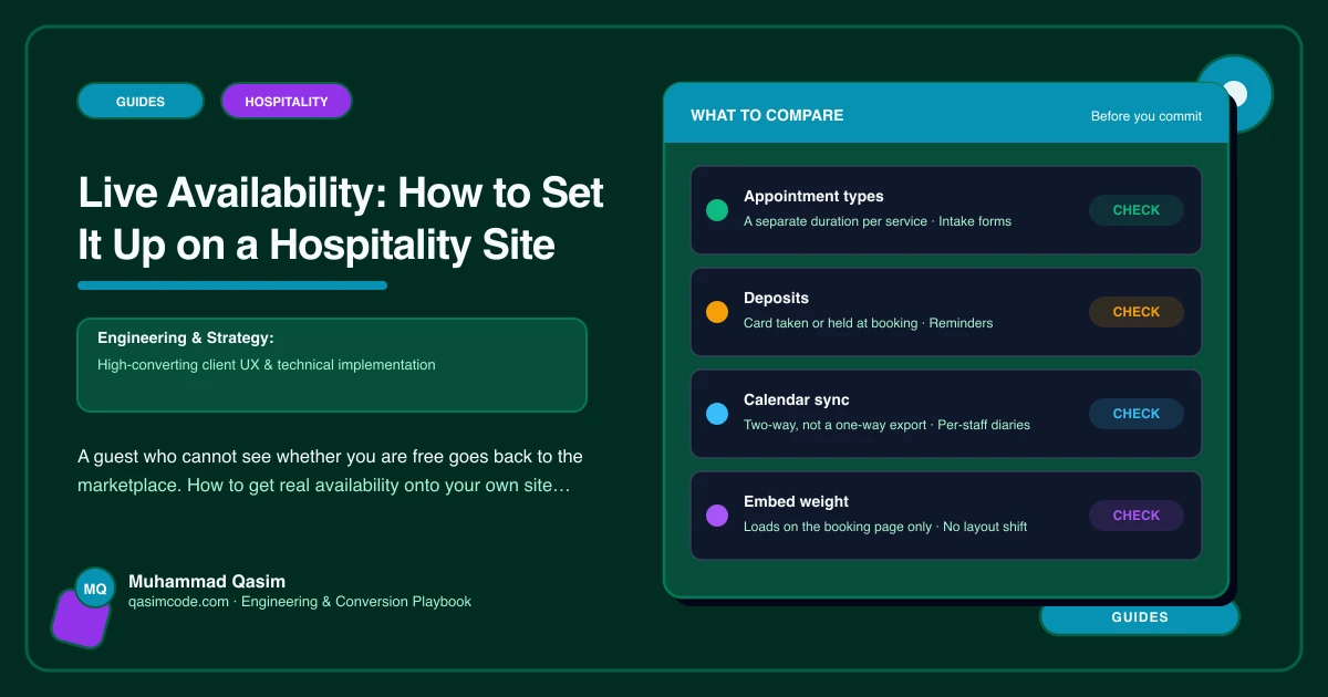 Live Availability: How to Set It Up on a Hospitality Site