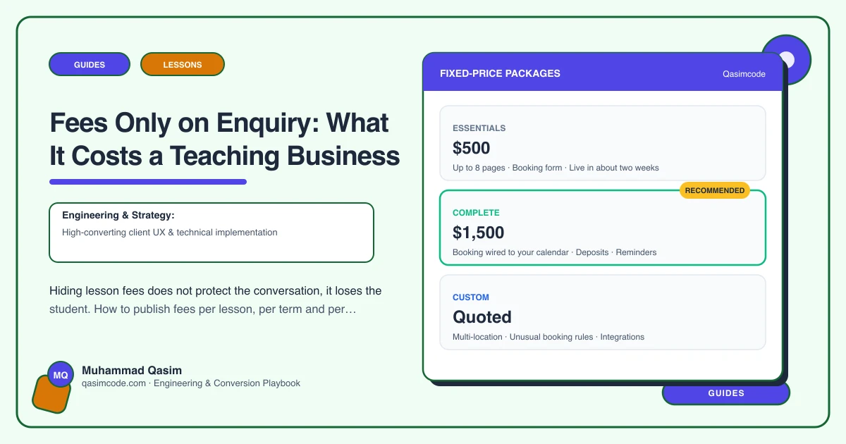 Fees Only on Enquiry: What It Costs a Teaching Business