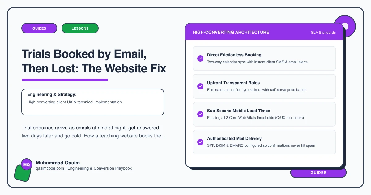 Trials Booked by Email, Then Lost: The Website Fix