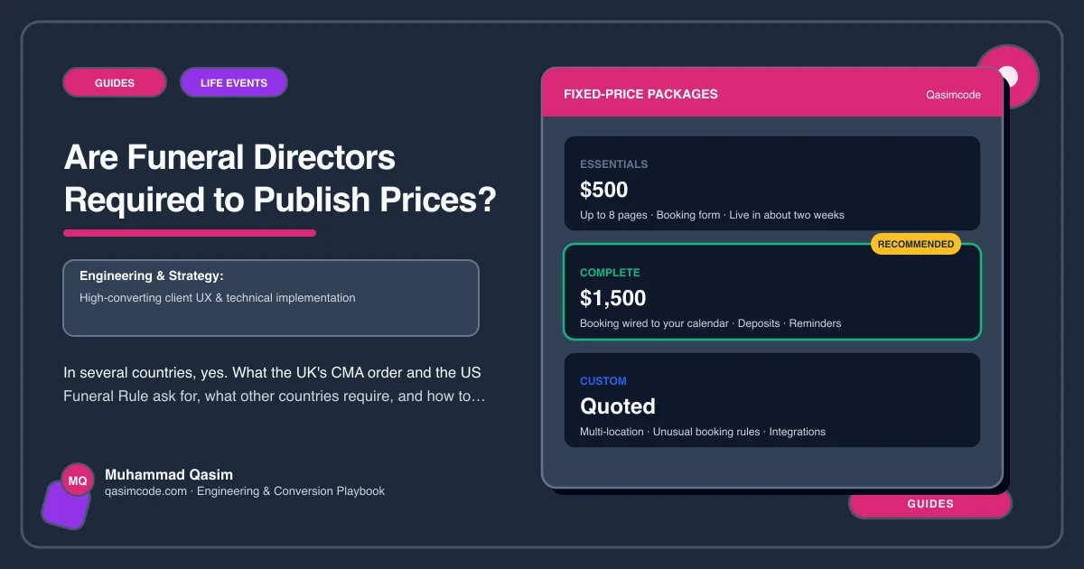 Are Funeral Directors Required to Publish Prices?