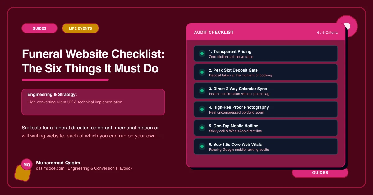 Funeral Website Checklist: The Six Things It Must Do