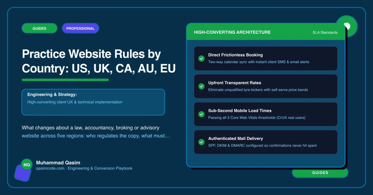 Practice Website Rules by Country: US, UK, CA, AU, EU
