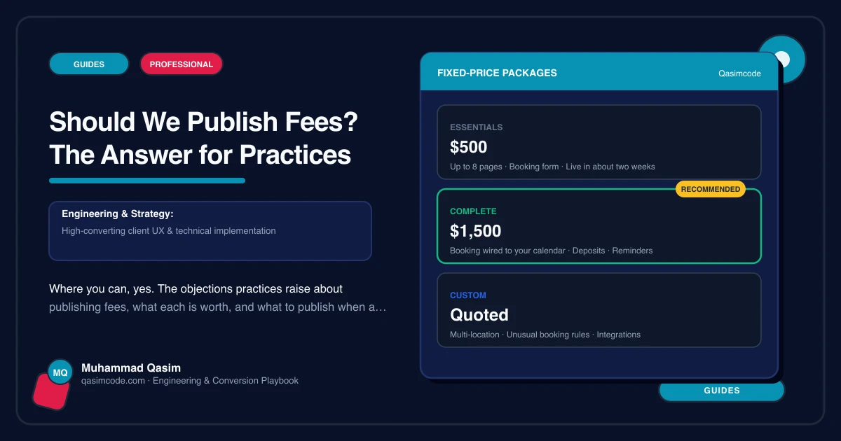 Should We Publish Fees? The Answer for Practices