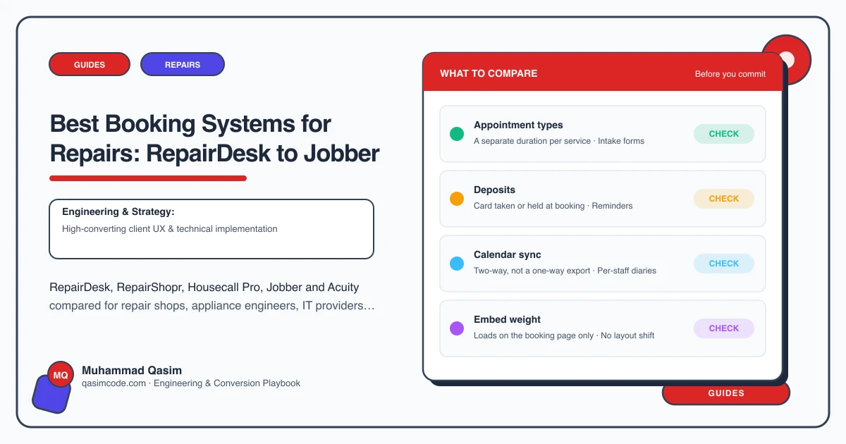 Best Booking Systems for Repairs: RepairDesk to Jobber
