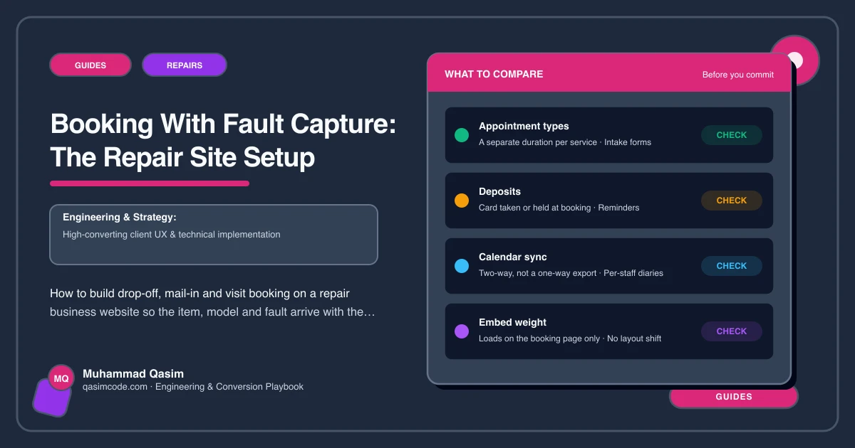 Booking With Fault Capture: The Repair Site Setup
