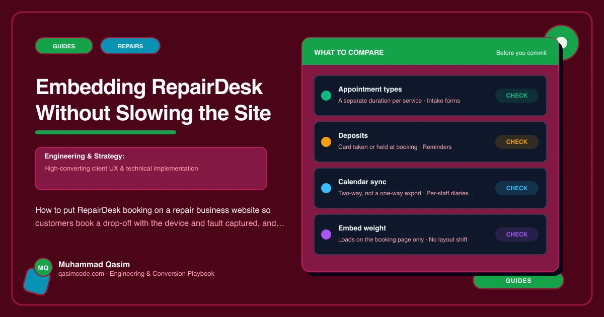 Embedding RepairDesk Without Slowing the Site