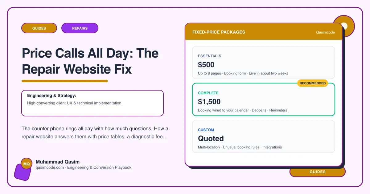 Price Calls All Day: The Repair Website Fix
