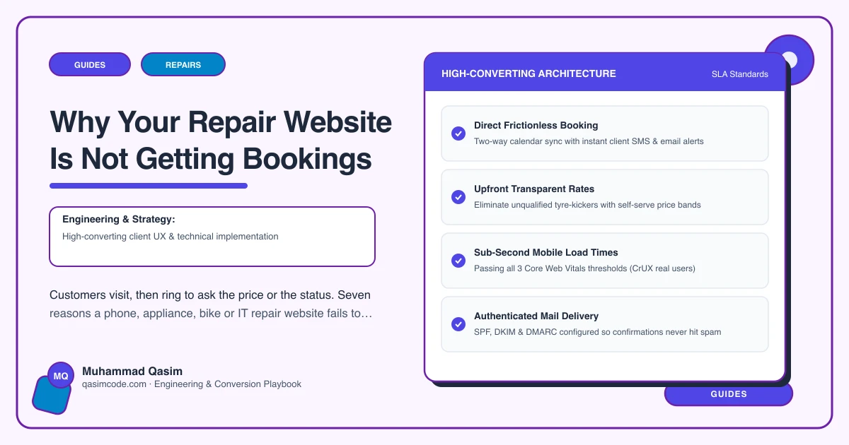 Why Your Repair Website Is Not Getting Bookings
