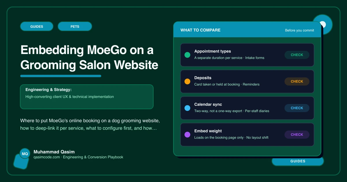 Embedding MoeGo on a Grooming Salon Website