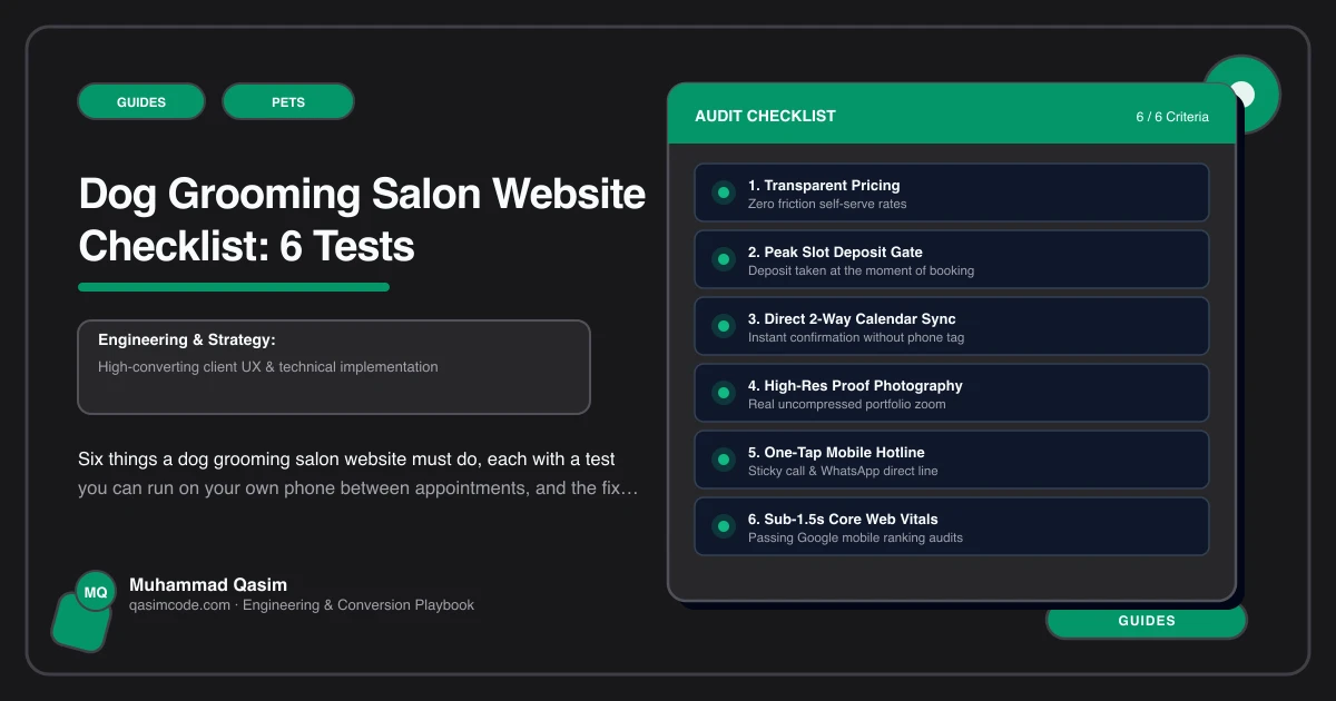 Dog Grooming Salon Website Checklist: 6 Tests