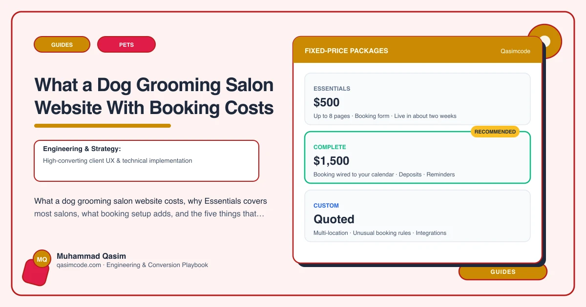 What a Dog Grooming Salon Website With Booking Costs