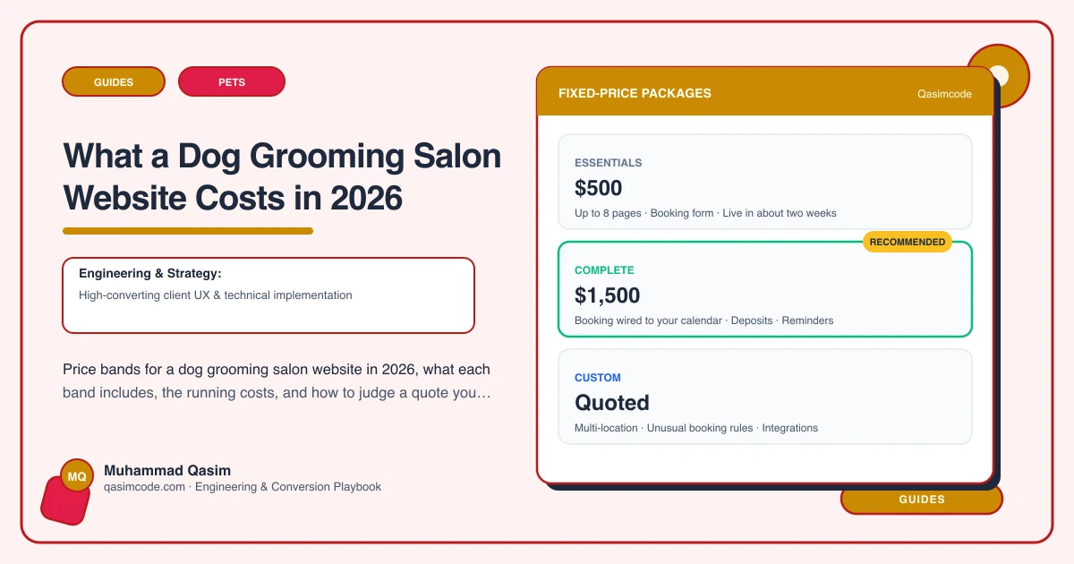 What a Dog Grooming Salon Website Costs in 2026