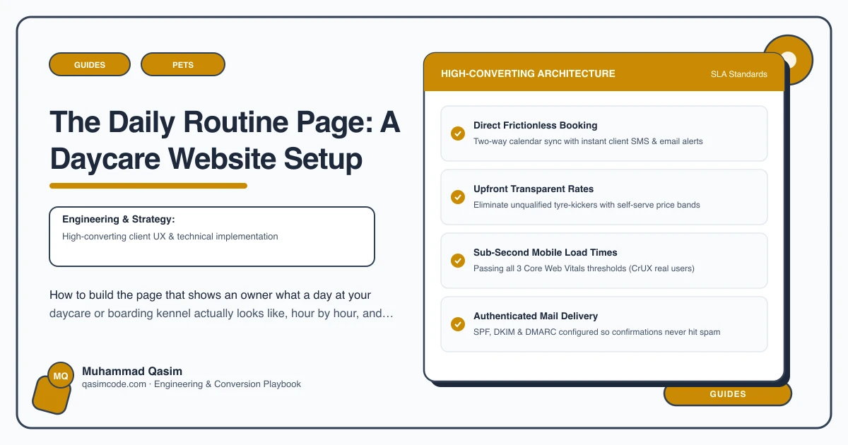 The Daily Routine Page: A Daycare Website Setup