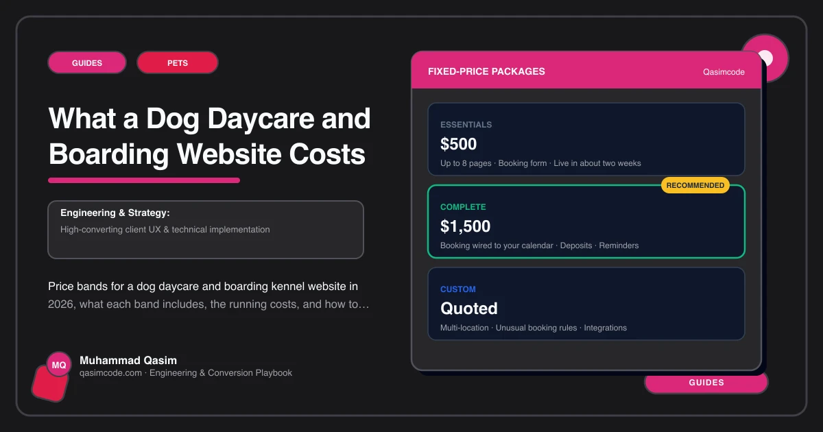 What a Dog Daycare and Boarding Website Costs