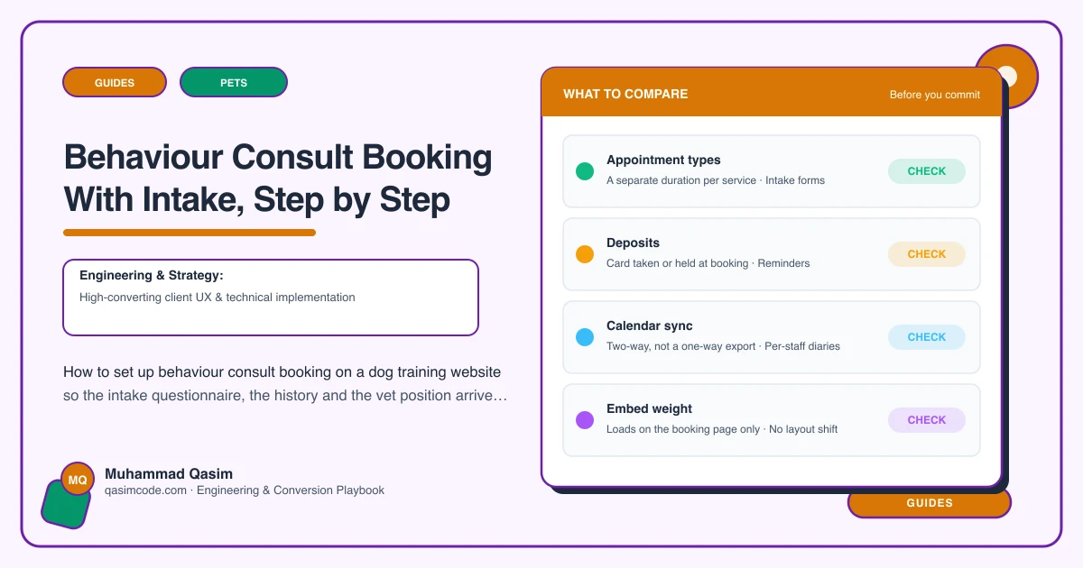 Behaviour Consult Booking With Intake, Step by Step