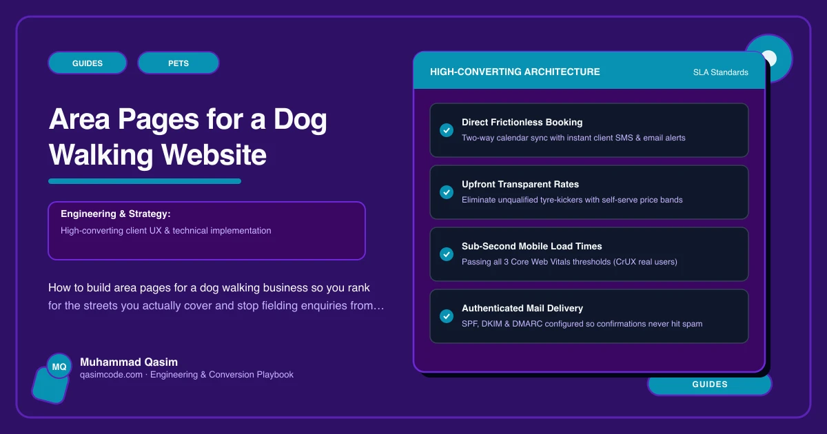 Area Pages for a Dog Walking Website