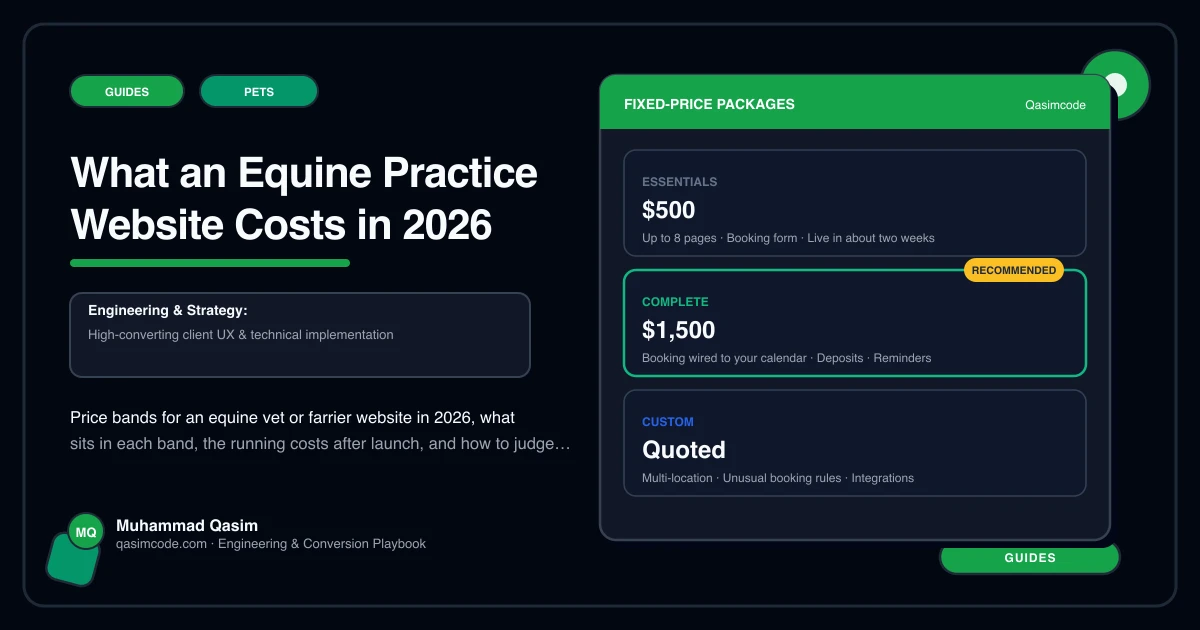 What an Equine Practice Website Costs in 2026