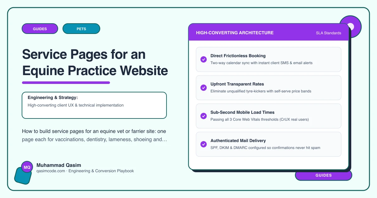 Service Pages for an Equine Practice Website