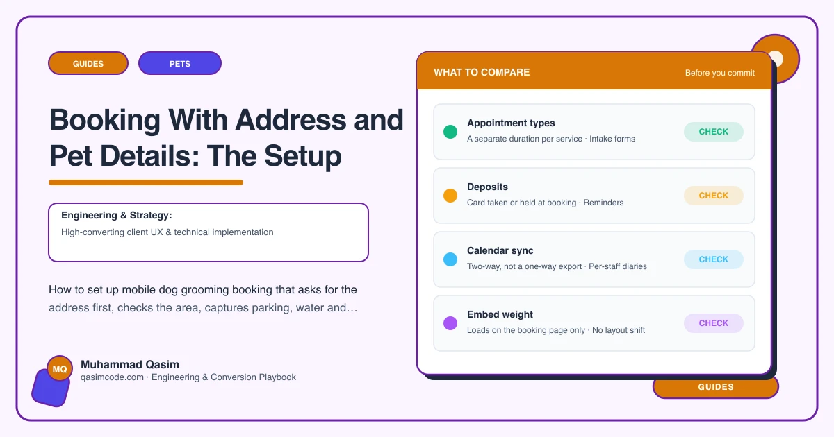 Booking With Address and Pet Details: The Setup