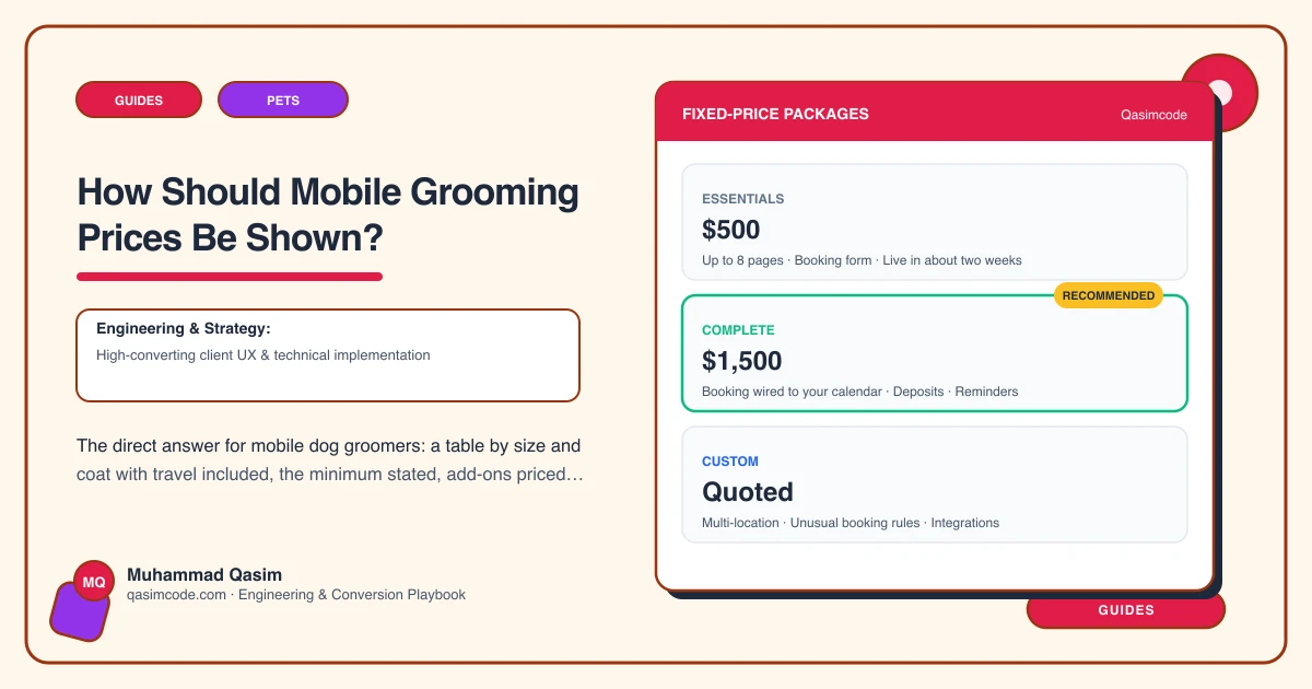 How Should Mobile Grooming Prices Be Shown?