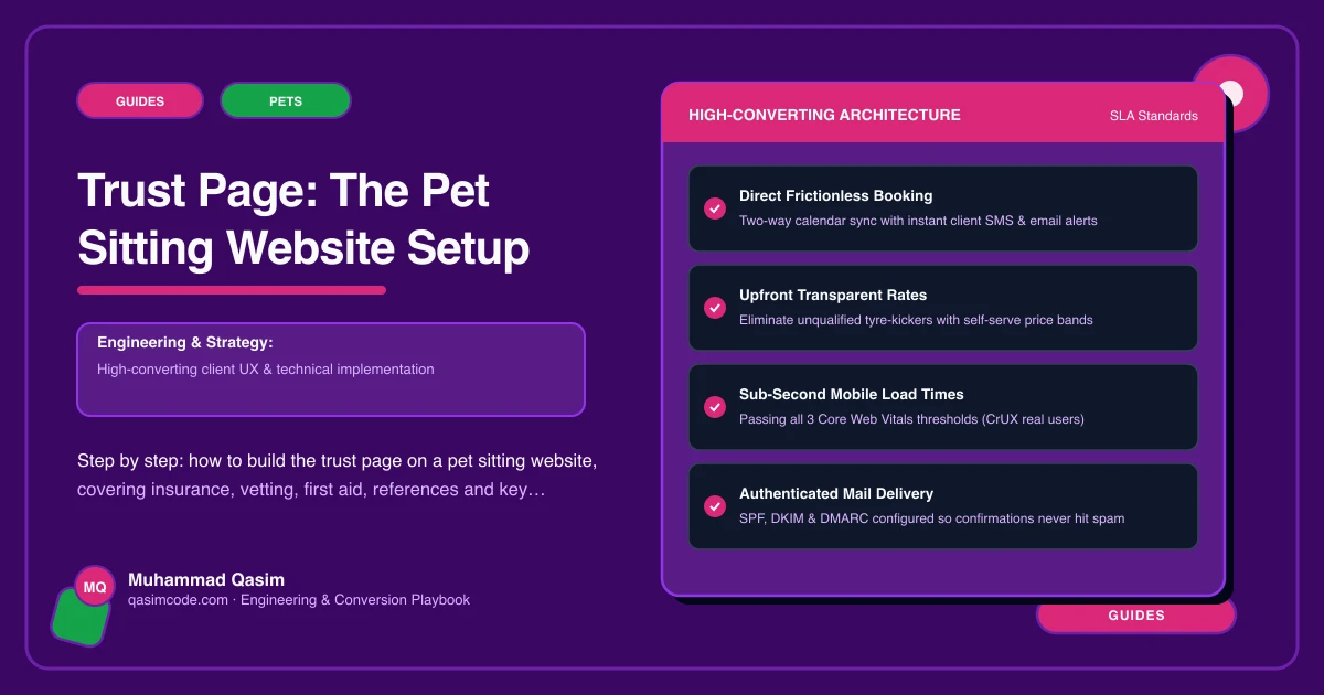 Trust Page: The Pet Sitting Website Setup